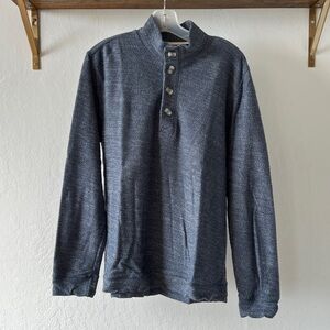 Men’s Blue Heather Quarter Button-Up Sweater
